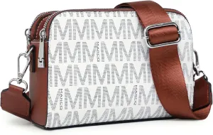 Crossbody Bags for Women Triple Zip Vegan Leather Camera Purses Small Shoulder Handbags with Wide Strap