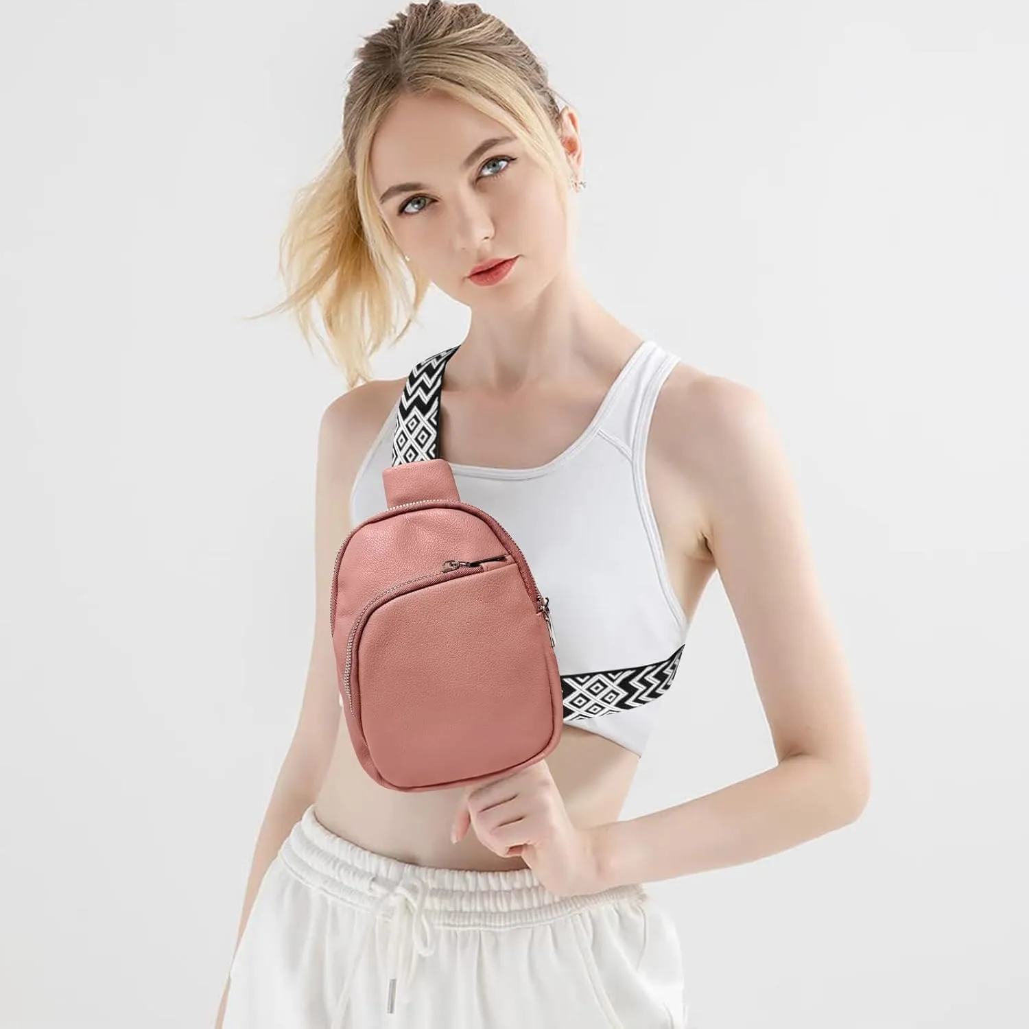 Crossbody bags for women,travel sling bag, fanny packs purses for women bag with pu leather.