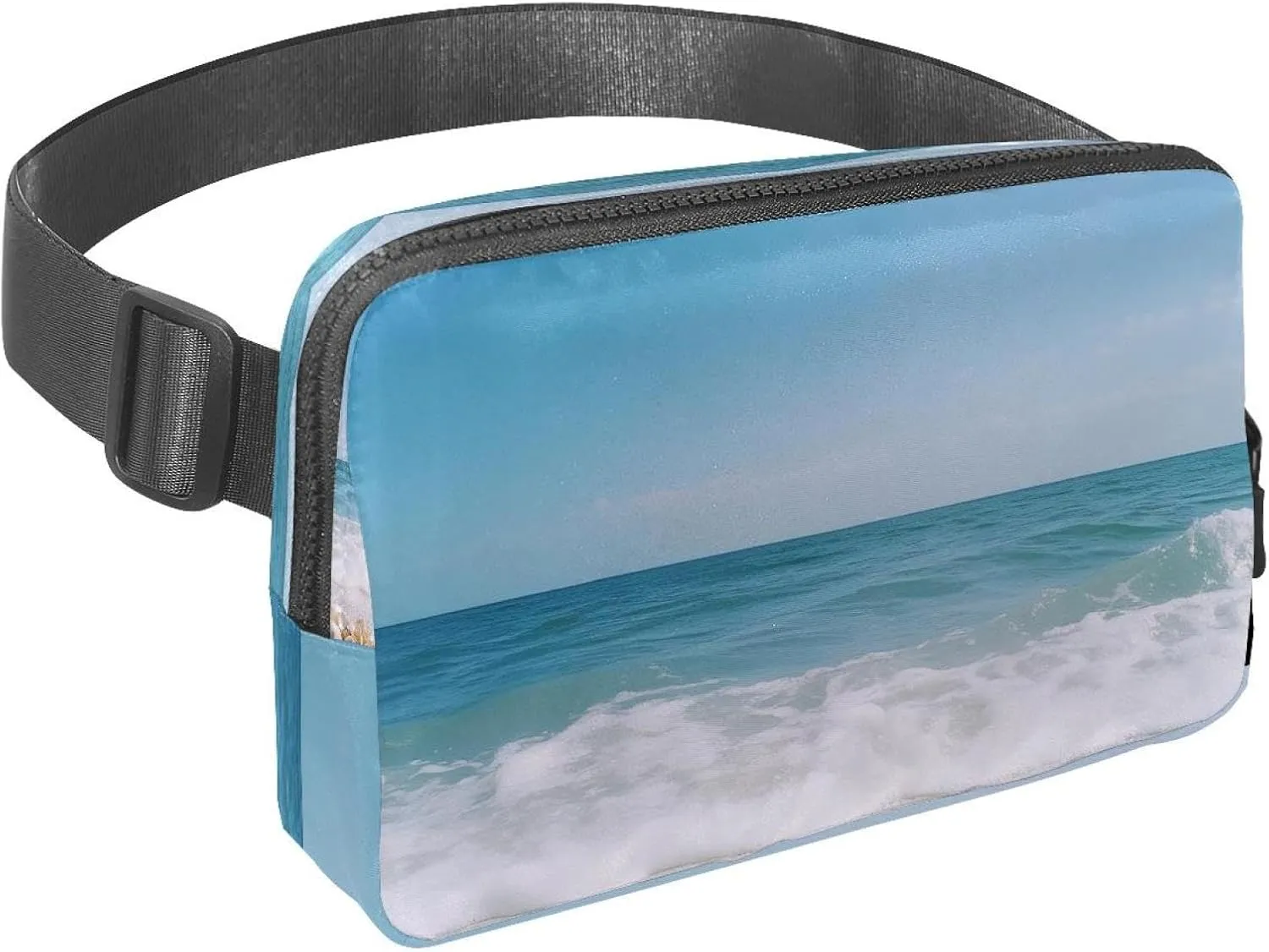 Crossbody Belt Bag for Women Men, Shells Starfish Sea Sky Fanny Packs with Zipper Pockets,Waterproof Waist Packs with Adjustable Strap for Workout Running Traveling Hiking