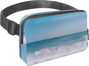 Crossbody Belt Bag for Women Men, Shells Starfish Sea Sky Fanny Packs with Zipper Pockets,Waterproof Waist Packs with Adjustable Strap for Workout Running Traveling Hiking