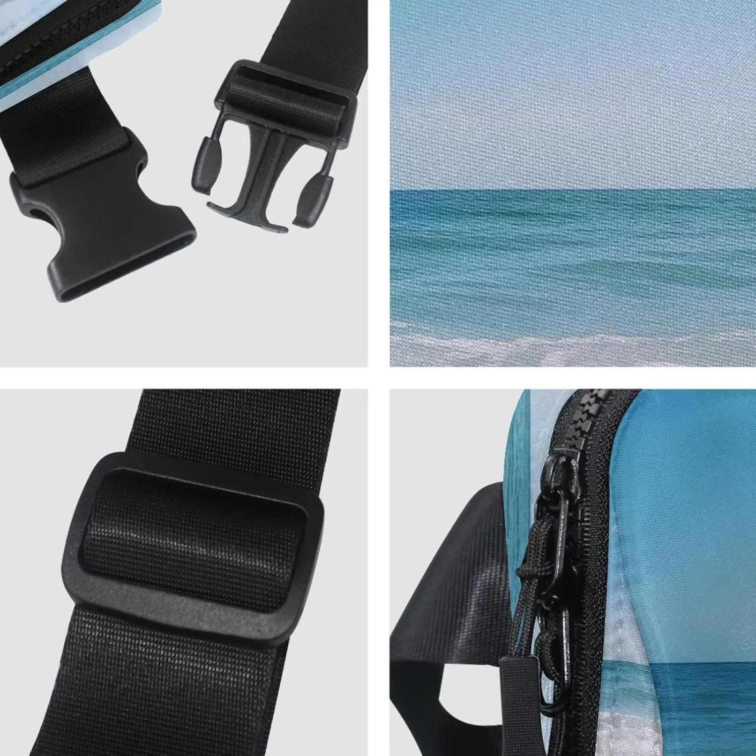 Crossbody Belt Bag for Women Men, Shells Starfish Sea Sky Fanny Packs with Zipper Pockets,Waterproof Waist Packs with Adjustable Strap for Workout Running Traveling Hiking