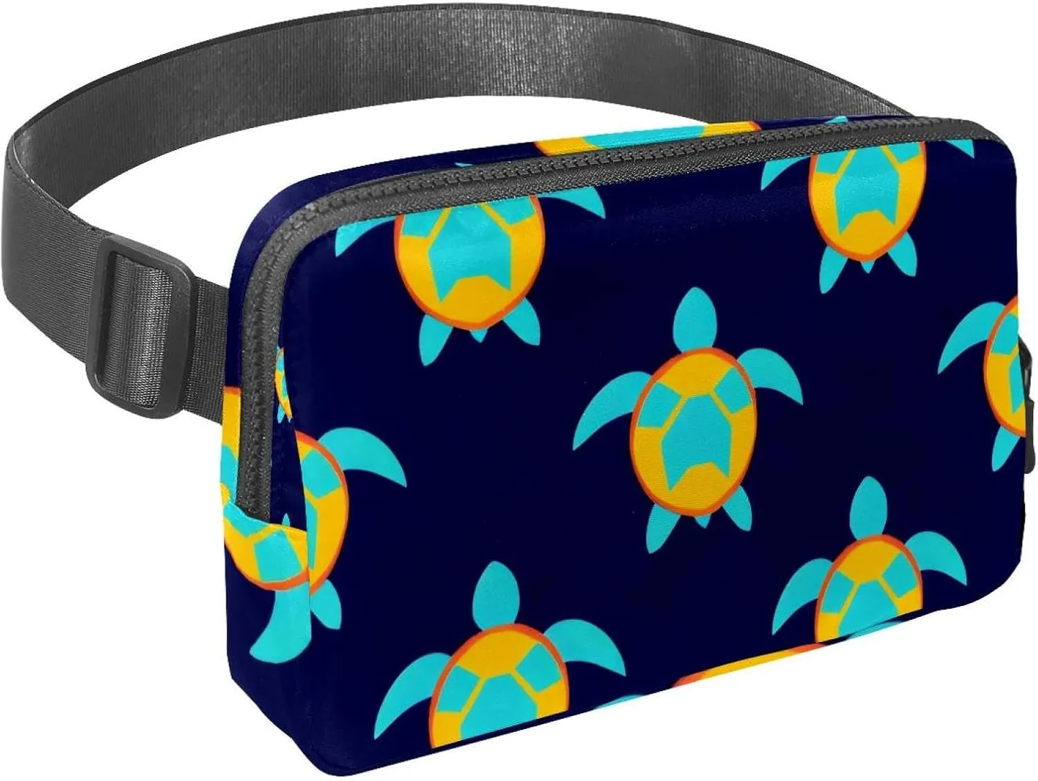 Crossbody Belt Bag for Women Men, Turtle Printing Fanny Packs with Zipper Pockets,Waterproof Waist Packs with Adjustable Strap for Workout Running Traveling Hiking