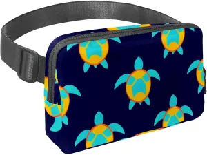 Crossbody Belt Bag for Women Men, Turtle Printing Fanny Packs with Zipper Pockets,Waterproof Waist Packs with Adjustable Strap for Workout Running Traveling Hiking