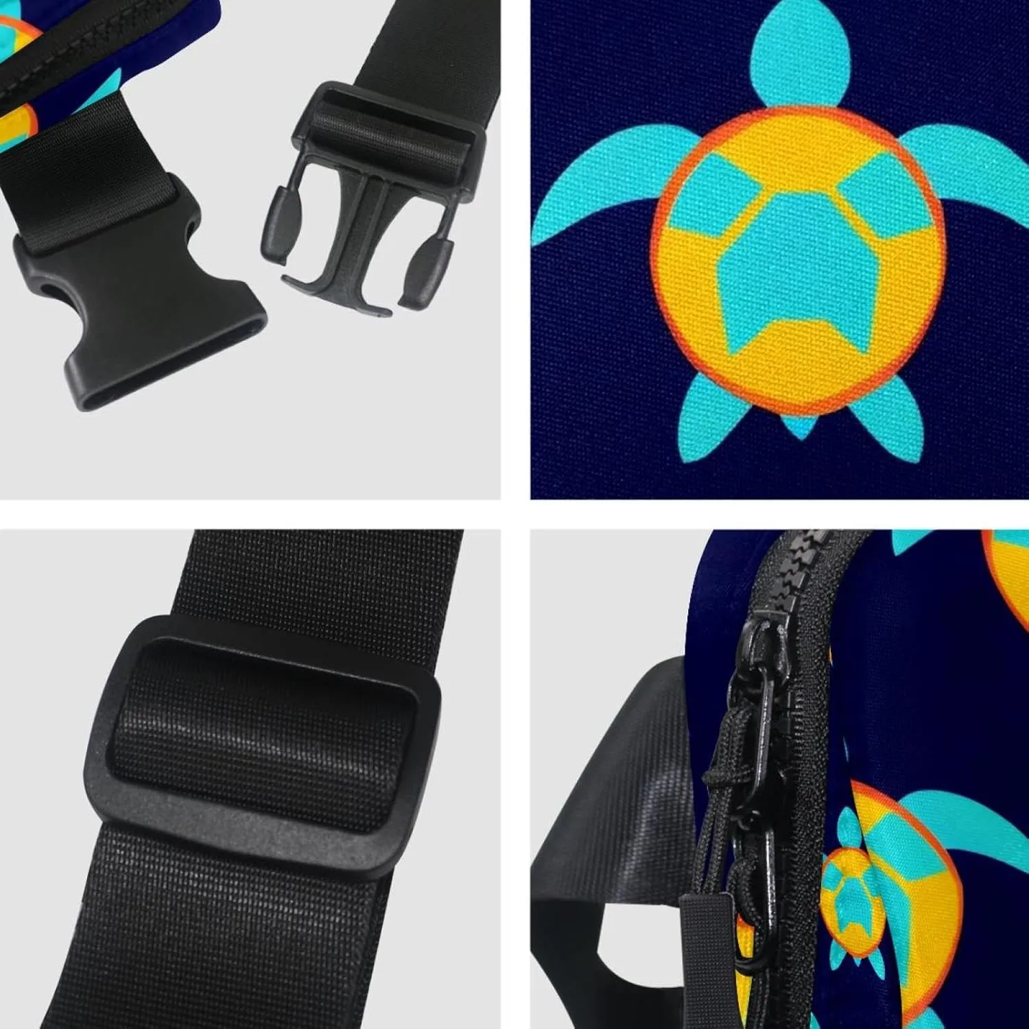 Crossbody Belt Bag for Women Men, Turtle Printing Fanny Packs with Zipper Pockets,Waterproof Waist Packs with Adjustable Strap for Workout Running Traveling Hiking