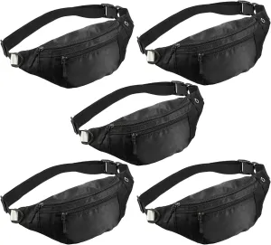 Crossbody Fanny Pack Large Capacity Waist Bag with Hidden Zipper Pockets Adjustable Strap Fanny Packs Waterproof Oxford Cloth Travel Belt Bag for Outdoor Shopping Travel Men Women,Black (5)