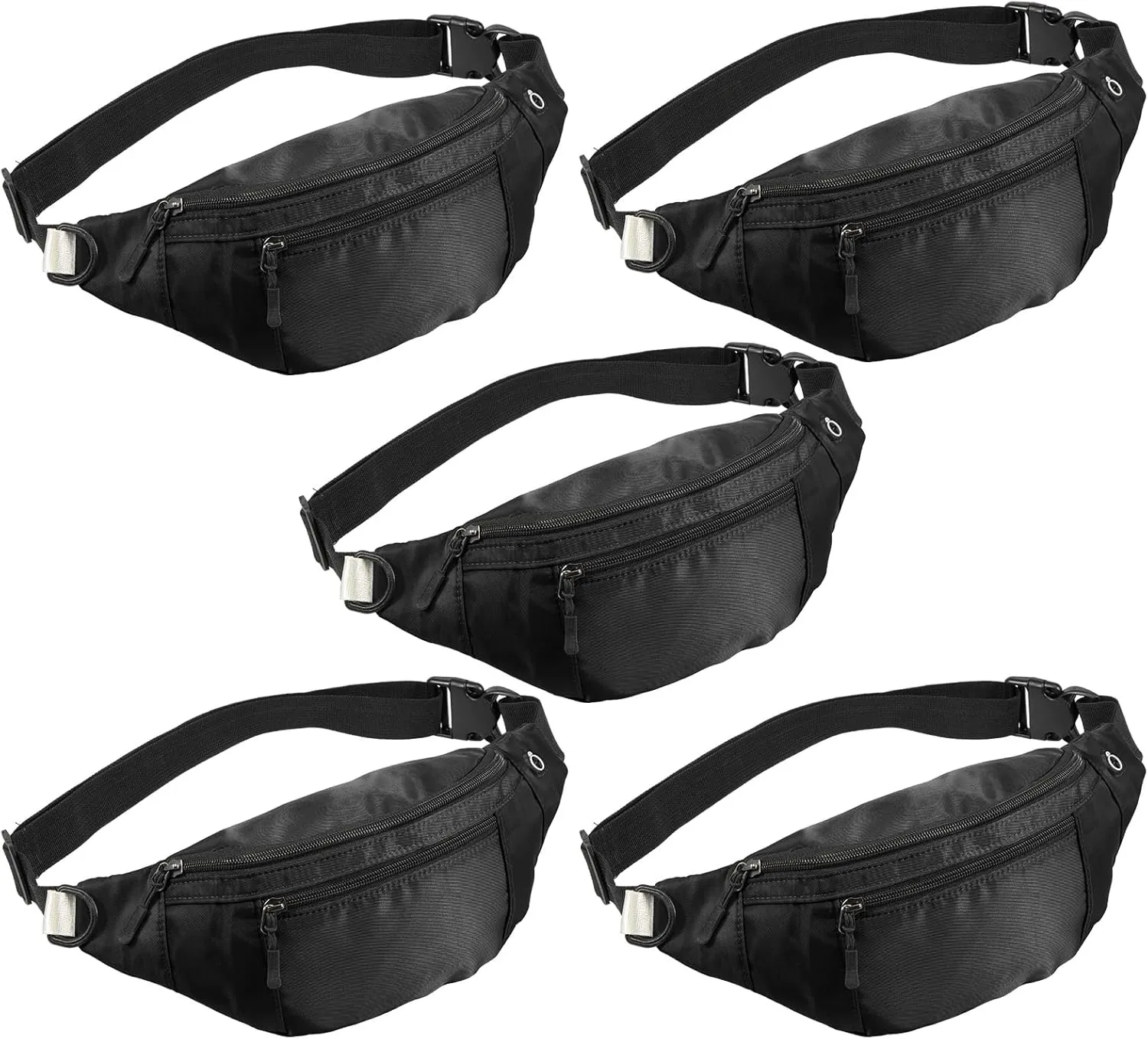 Crossbody Fanny Pack Large Capacity Waist Bag with Hidden Zipper Pockets Adjustable Strap Fanny Packs Waterproof Oxford Cloth Travel Belt Bag for Outdoor Shopping Travel Men Women,Black (5)