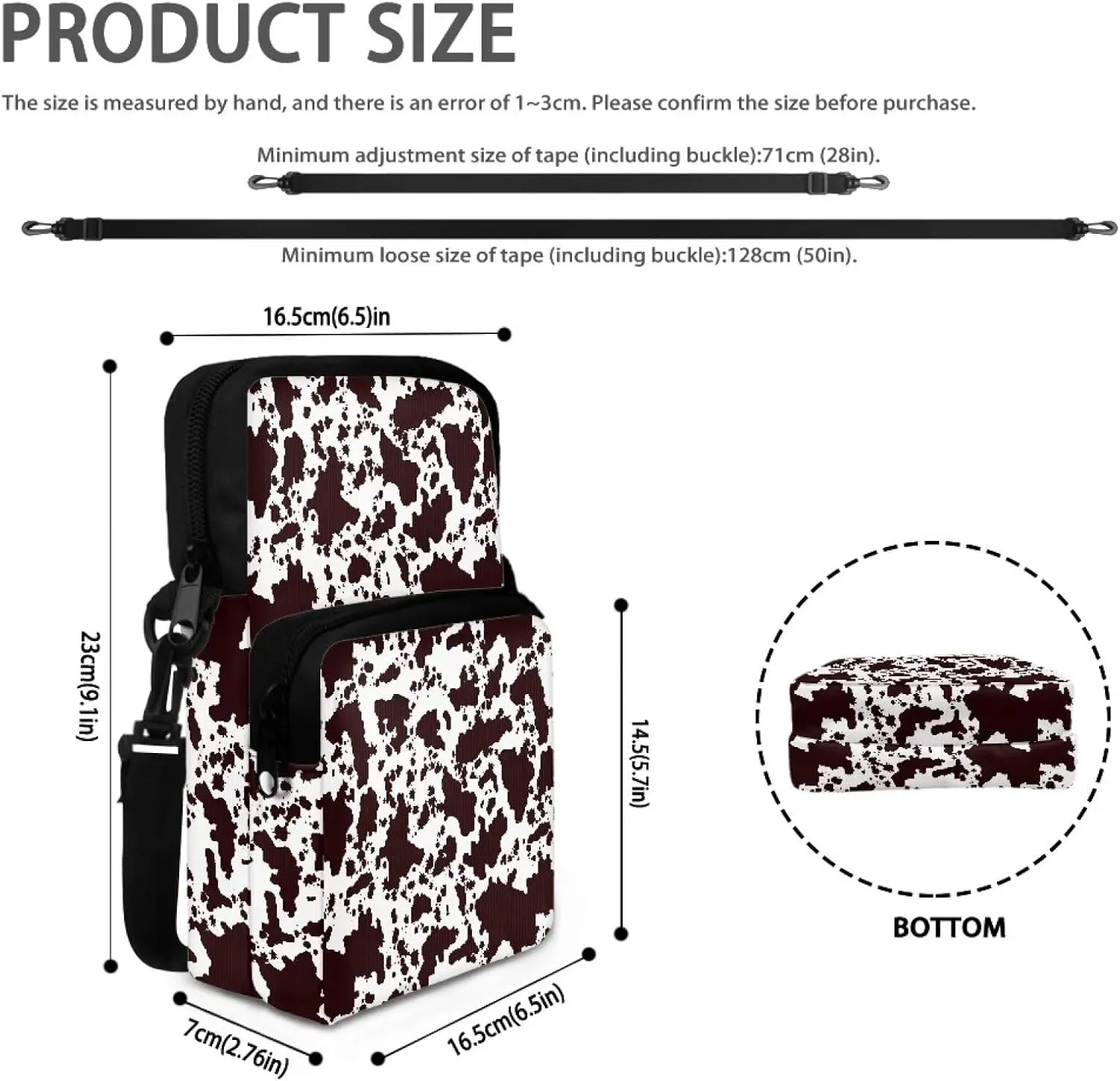Crossbody Fanny Packs for Women Everywhere Fanny Pack Purse Sling Bag with Adjustable Strap Crossbody Bag Sling Purse for Travel Walking Running Cycling, Cow Print