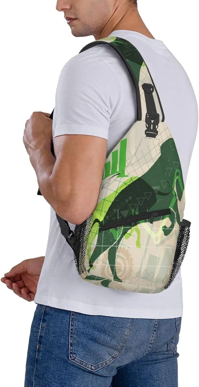 Crossbody Sling Bag for Men Women, Stock Investment Market Sling Backpack Shoulder Chest Bag, Anti Theft Travel Hiking Daypacks