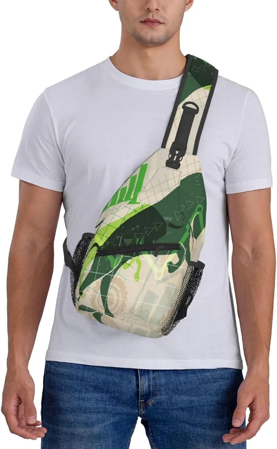 Crossbody Sling Bag for Men Women, Stock Investment Market Sling Backpack Shoulder Chest Bag, Anti Theft Travel Hiking Daypacks