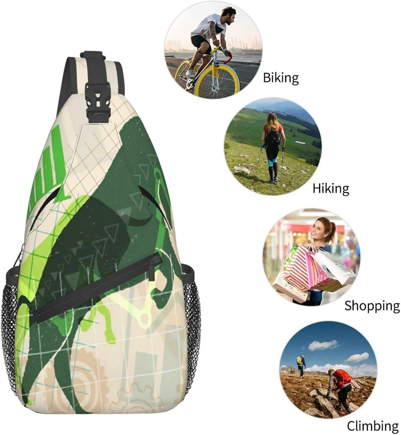 Crossbody Sling Bag for Men Women, Stock Investment Market Sling Backpack Shoulder Chest Bag, Anti Theft Travel Hiking Daypacks