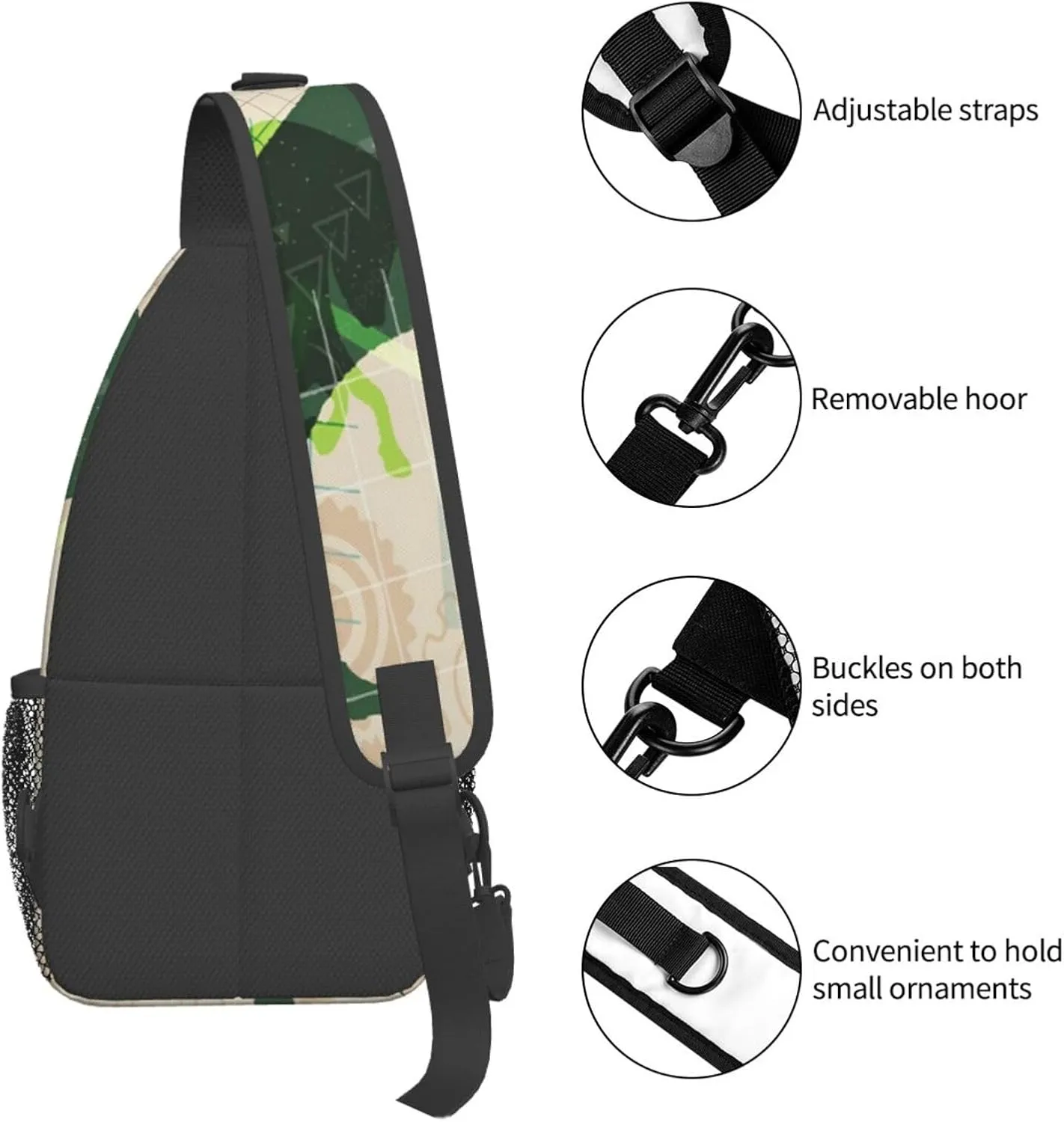 Crossbody Sling Bag for Men Women, Stock Investment Market Sling Backpack Shoulder Chest Bag, Anti Theft Travel Hiking Daypacks