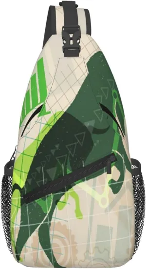 Crossbody Sling Bag for Men Women, Stock Investment Market Sling Backpack Shoulder Chest Bag, Anti Theft Travel Hiking Daypacks
