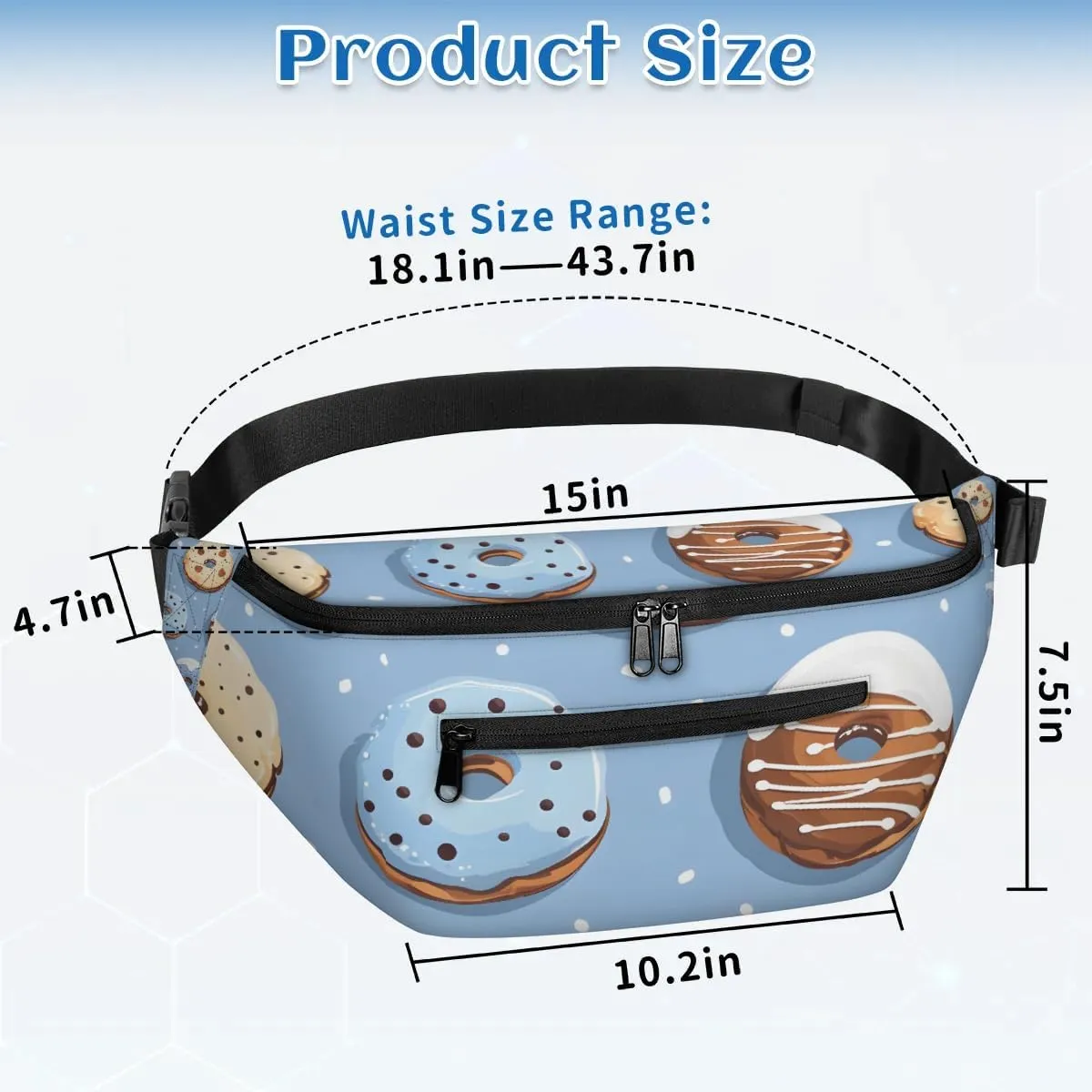 Crossbody Sling Bags for Women Men Delicious Doughnuts Casual Sling Backpack Daypack Chest Bag for Travel Sport Hiking Running