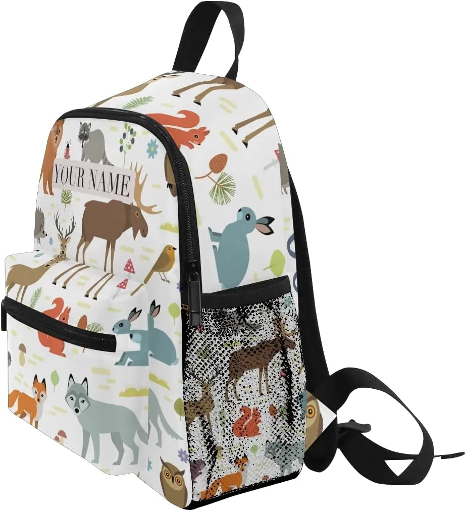 Custom Kid's Name Toddler Backpack,Personalized Name/Text Toddler Backpack Collection Of Animal Book Bag Practical and Durable Daycare Bag for Travel,Toys