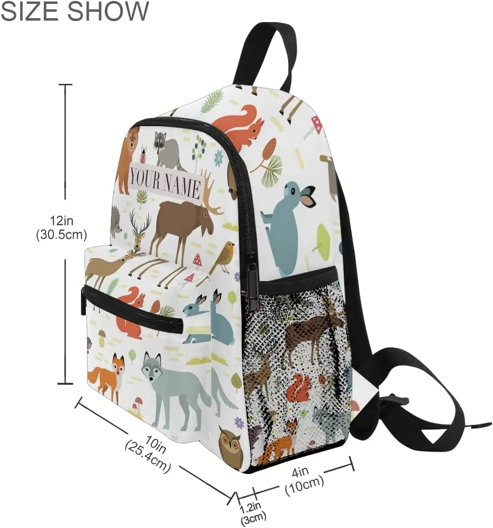 Custom Kid's Name Toddler Backpack,Personalized Name/Text Toddler Backpack Collection Of Animal Book Bag Practical and Durable Daycare Bag for Travel,Toys