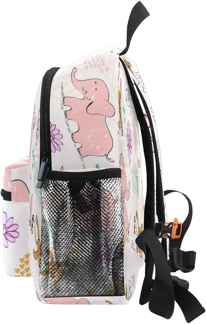 Custom Kid's Name Toddler Backpack,Personalized Todder Backpack with Name/Text Colorful Cartoon Elephant Book Bag Practical and Durable Daycare Bag for Travel,Toys