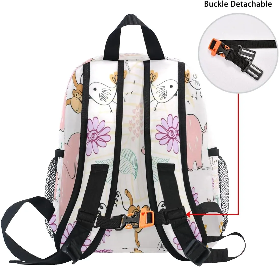 Custom Kid's Name Toddler Backpack,Personalized Todder Backpack with Name/Text Colorful Cartoon Elephant Book Bag Practical and Durable Daycare Bag for Travel,Toys