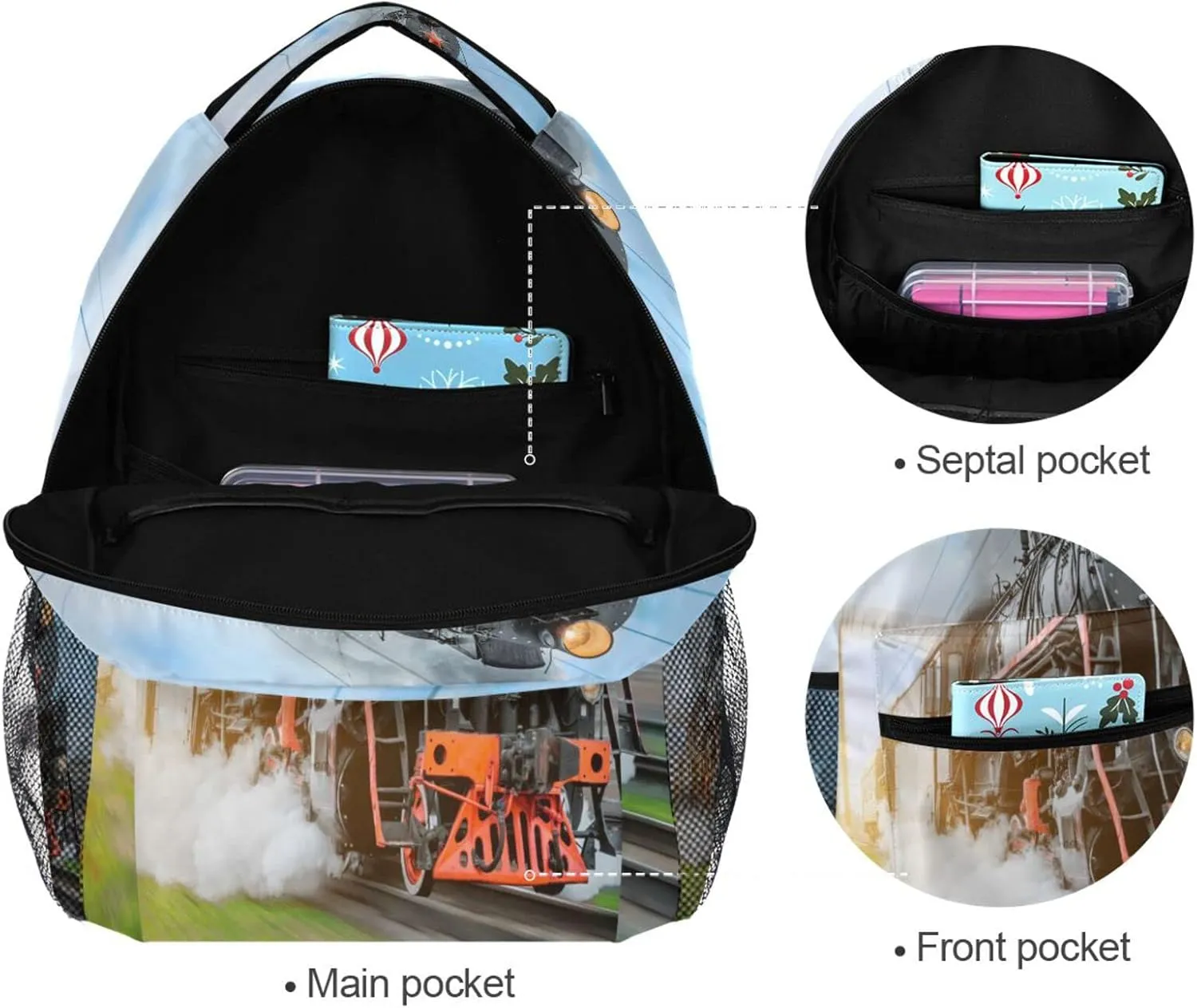 Custom School Backpack for Kids Boys with Name/Text,Personalized Cool Train Laptop Backpack Add Your Name Student College School Bag Customized Bookbag for Primary Middle Junior High Back to School