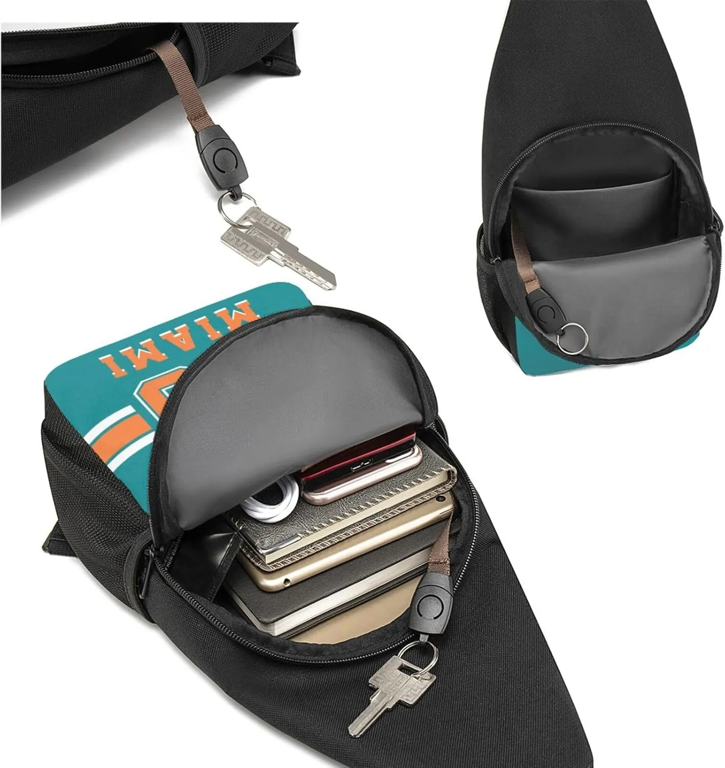 Custom Sling Bag, Personalized Crossbody Bags with Name and Number, Customize Sling Shoulder Backpack