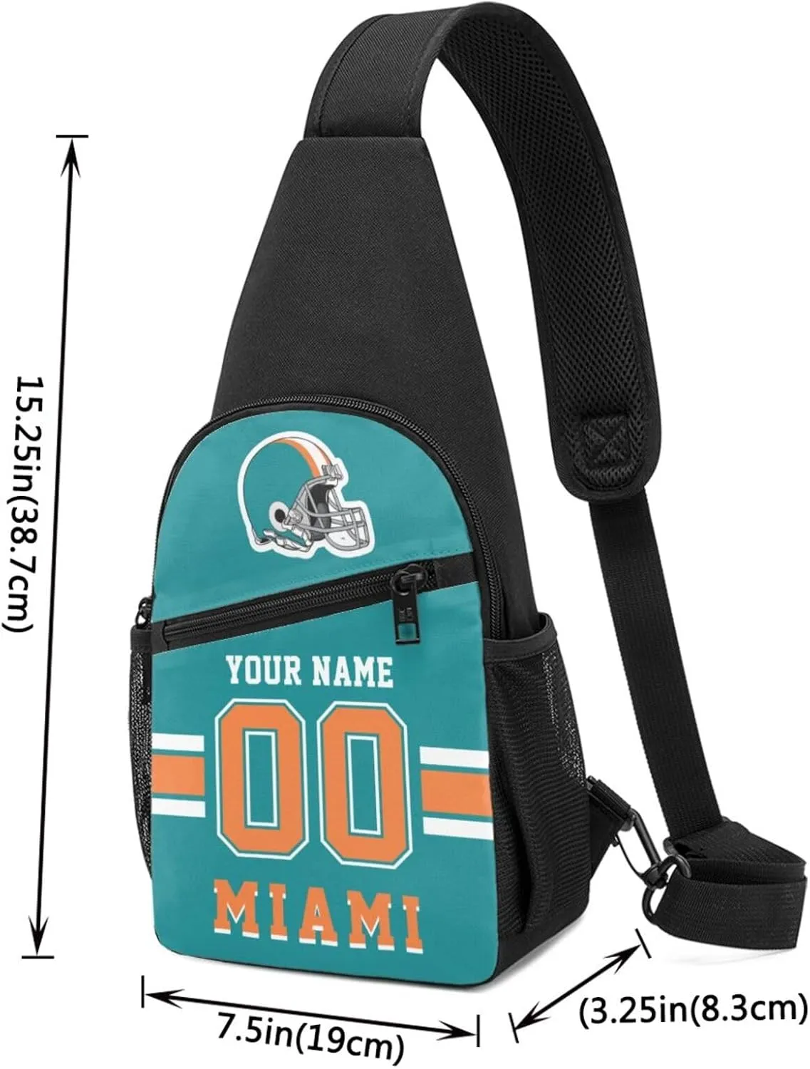 Custom Sling Bag, Personalized Crossbody Bags with Name and Number, Customize Sling Shoulder Backpack