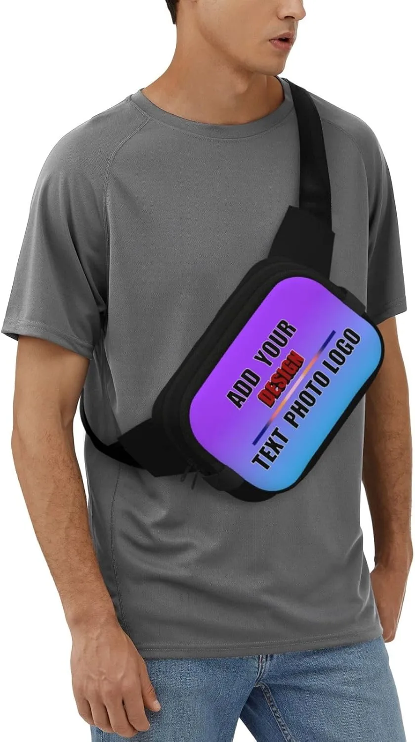 Customized Hands-Free Waist Pack Add Your Text Logo Photo Fanny Bag for Travel Running Outdoor Adventures