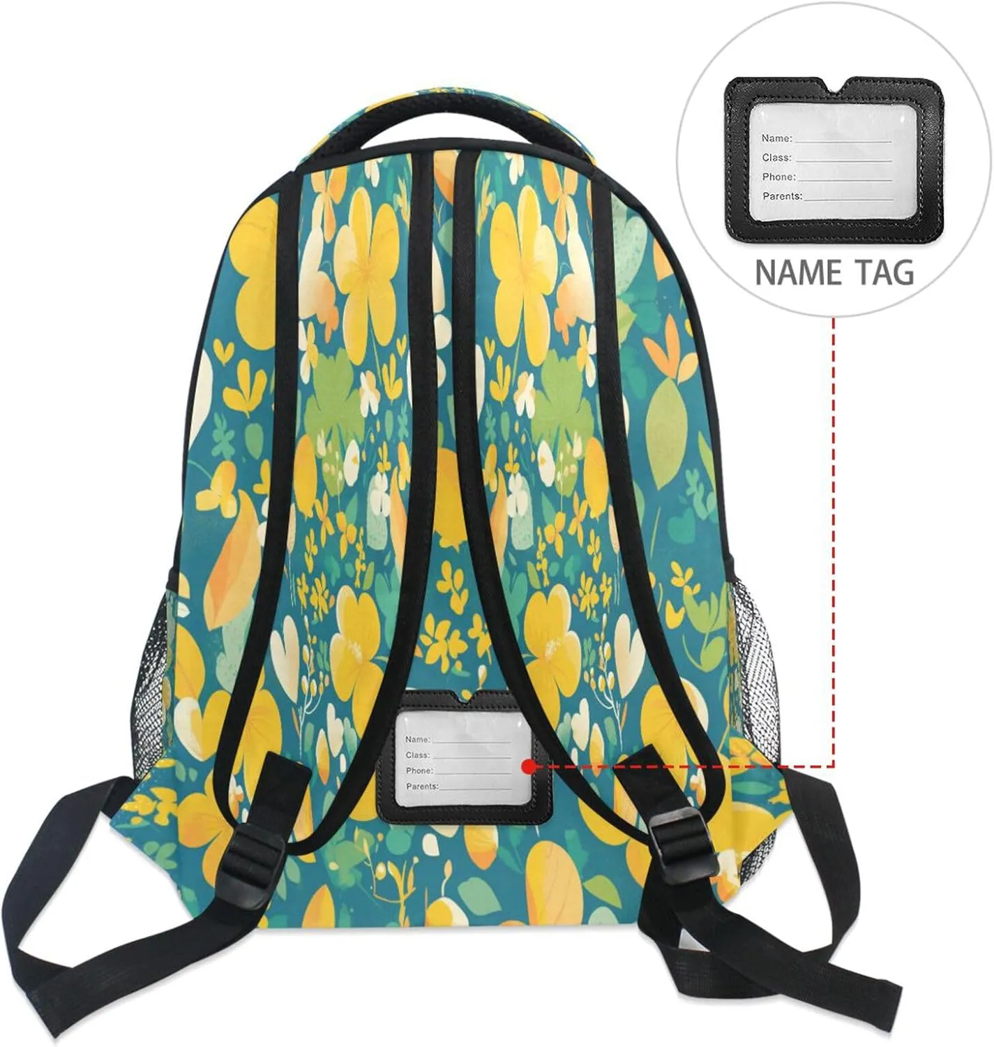 Cute Backpack for Teenager Waterproof School Book Bag with Chest Strap for College Work Begonia Style