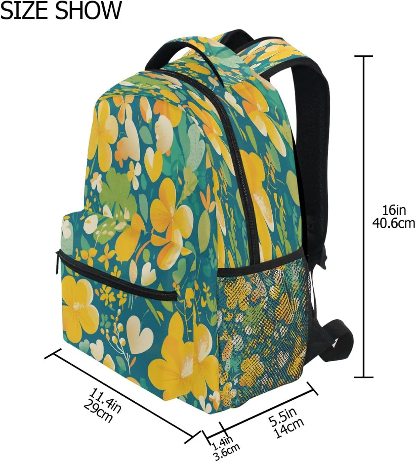 Cute Backpack for Teenager Waterproof School Book Bag with Chest Strap for College Work Begonia Style