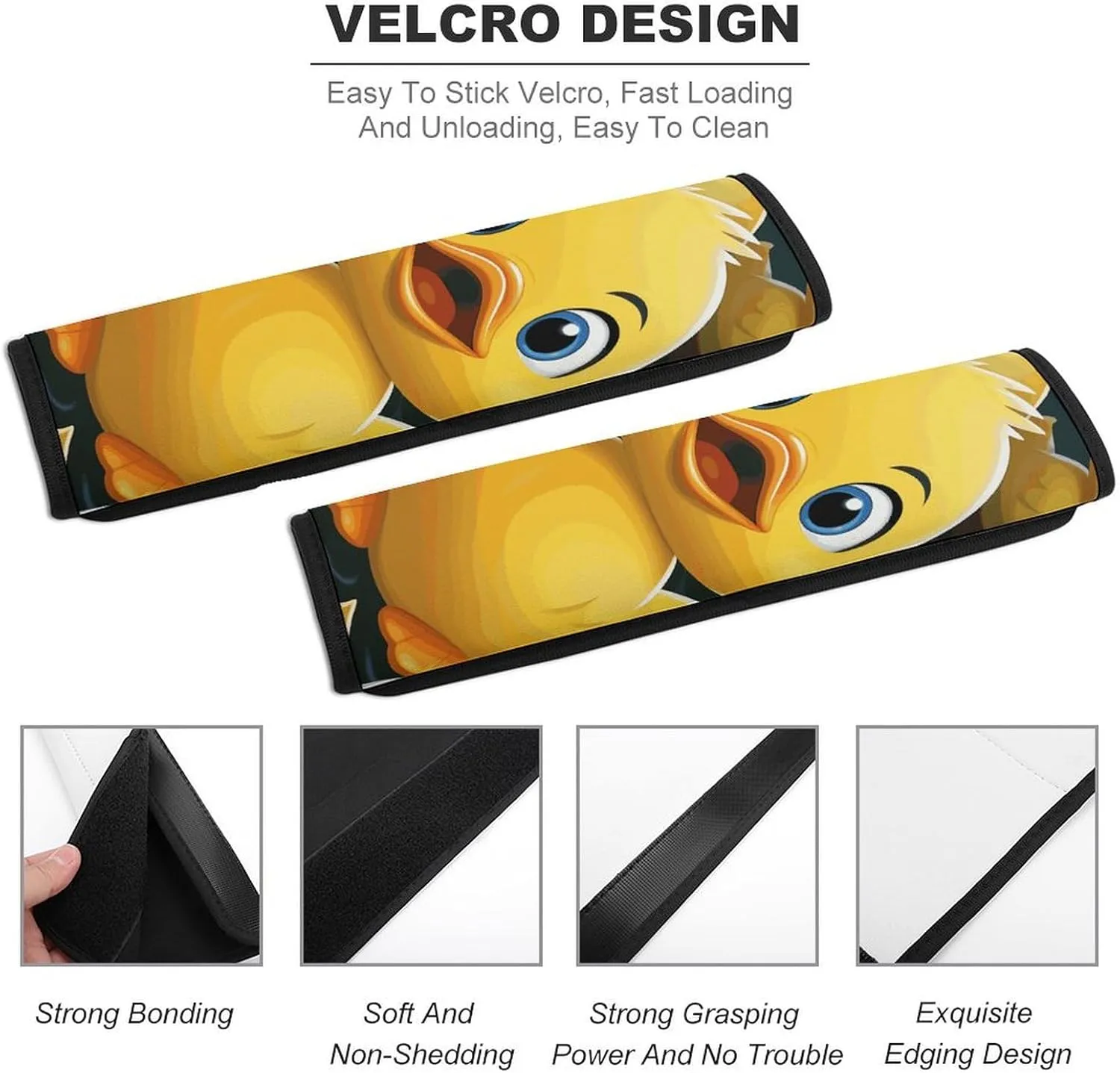 Cute Duck Animal Auto Seat Belt Cover 2PCS Universal Car Seat Belt Shoulder Protector Pad, Protect Your Shoulders and Neck for Car Seat Belt, Shoulder Bag, Backpack