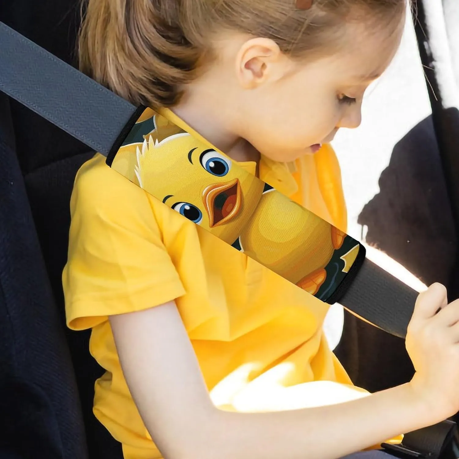 Cute Duck Animal Auto Seat Belt Cover 2PCS Universal Car Seat Belt Shoulder Protector Pad, Protect Your Shoulders and Neck for Car Seat Belt, Shoulder Bag, Backpack