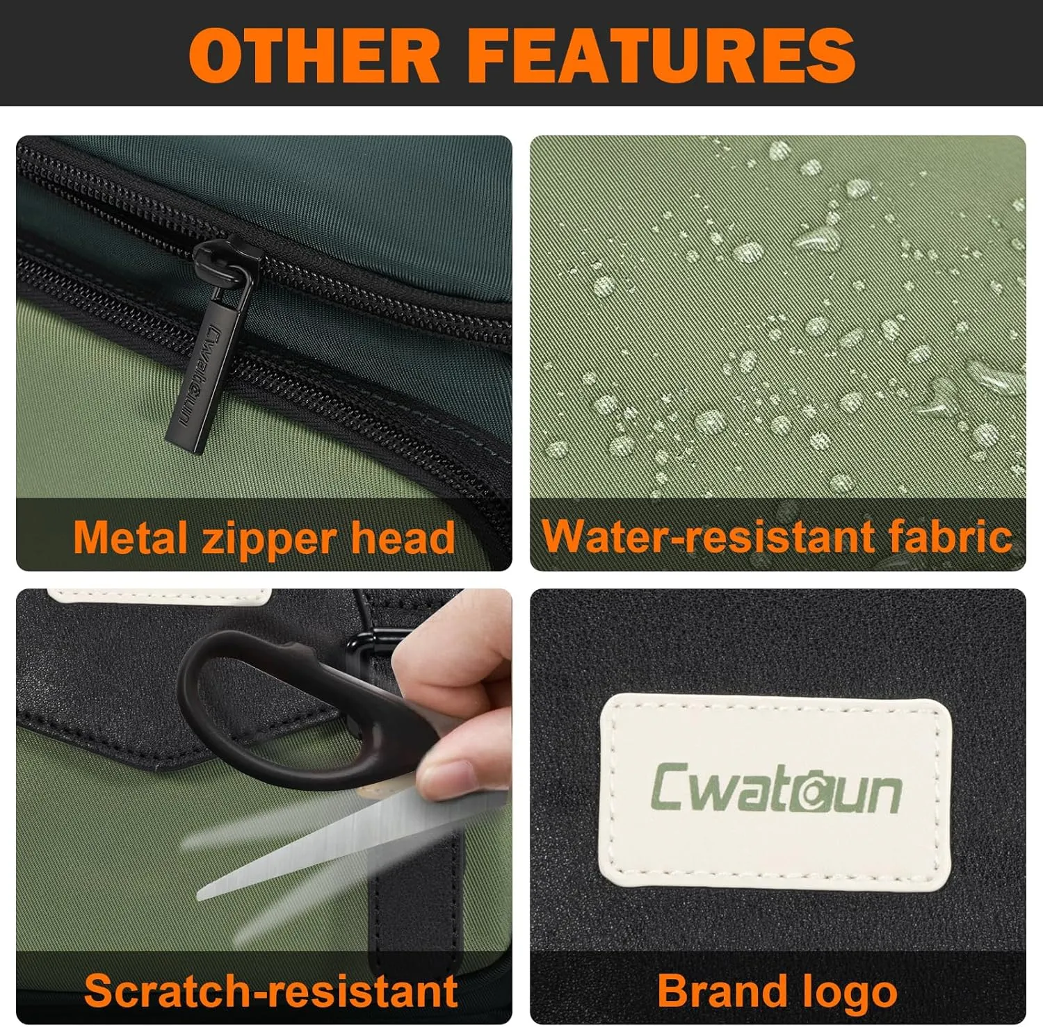 Cwatcun Camera Bag, Waterproof Flap Camera Crossbody Shoulder Messenger Case with Tripod Holder, Travel Photography Bag for Canon, Nikon, Sony, Fuji DSLR/SLR/Mirrorless Camera, Lens - Green, M