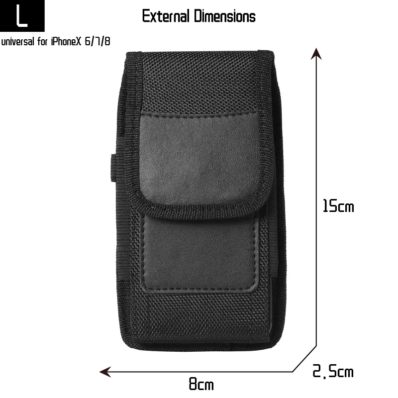 Cyflymder Mobile Phone Waist Bag Men Women Small Nylon Cell Phone Holster Storage Waist Fanny Pack Purse with Belt Loop Bum Bag 4 Size