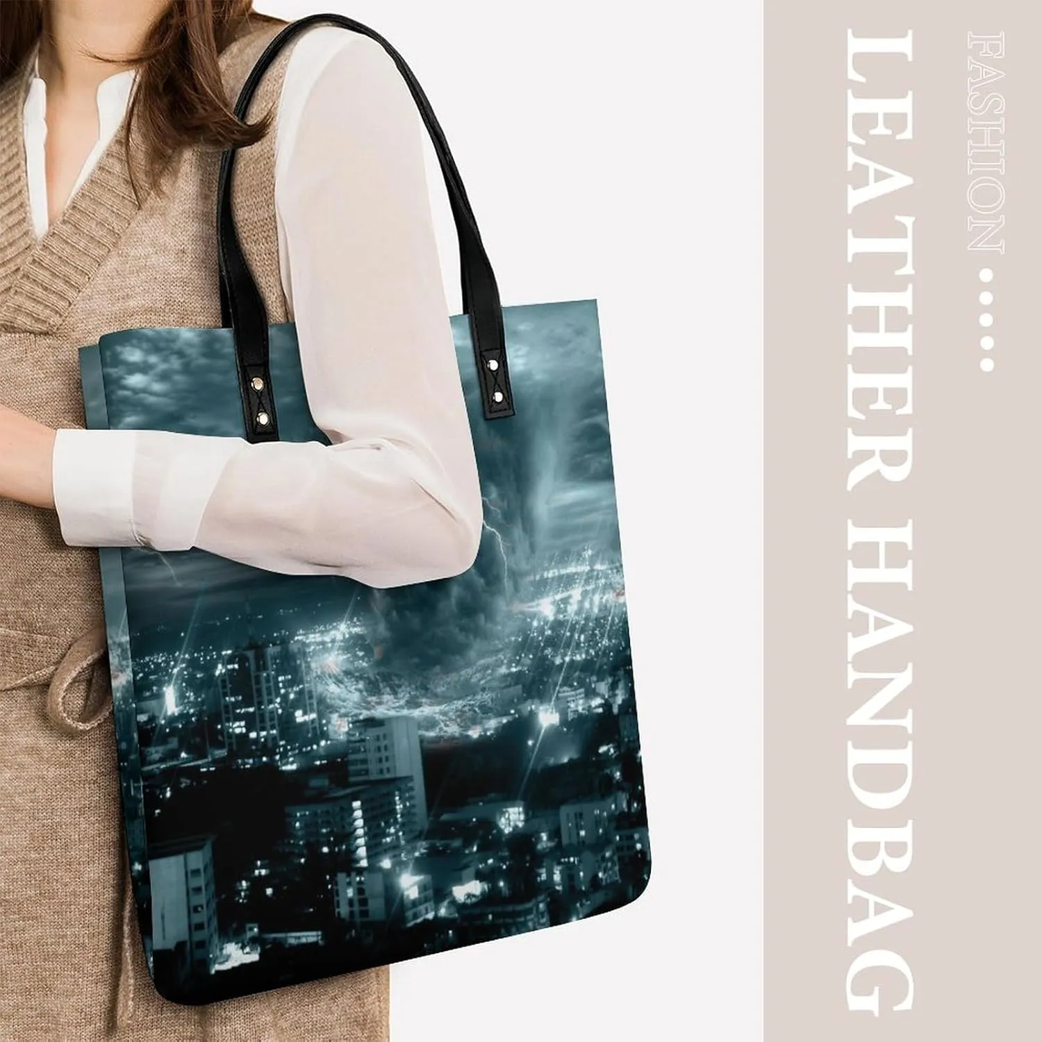 Dachshunds Clothes Dog Leather Handbag with Large Space, Fashionable Handbag
