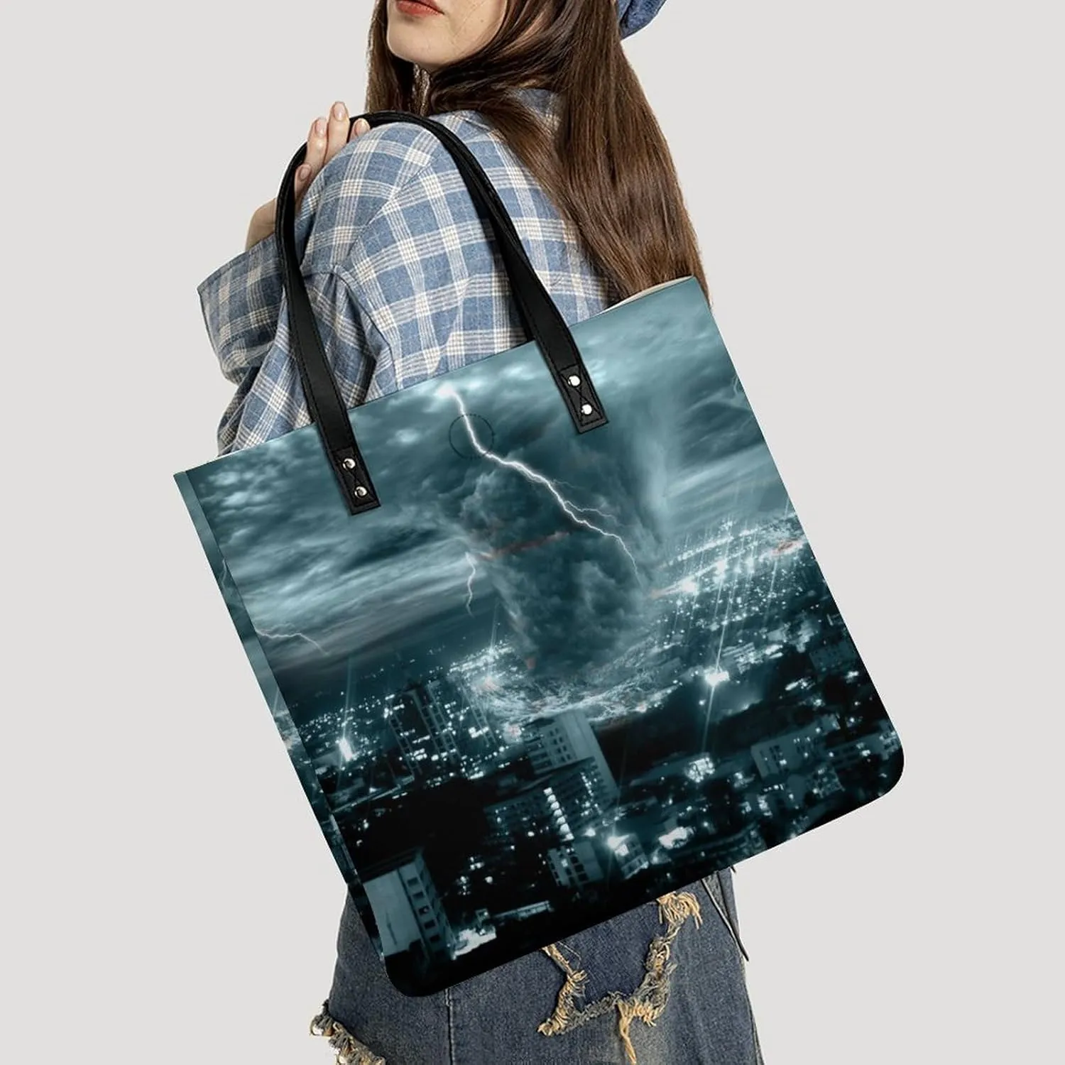 Dachshunds Clothes Dog Leather Handbag with Large Space, Fashionable Handbag