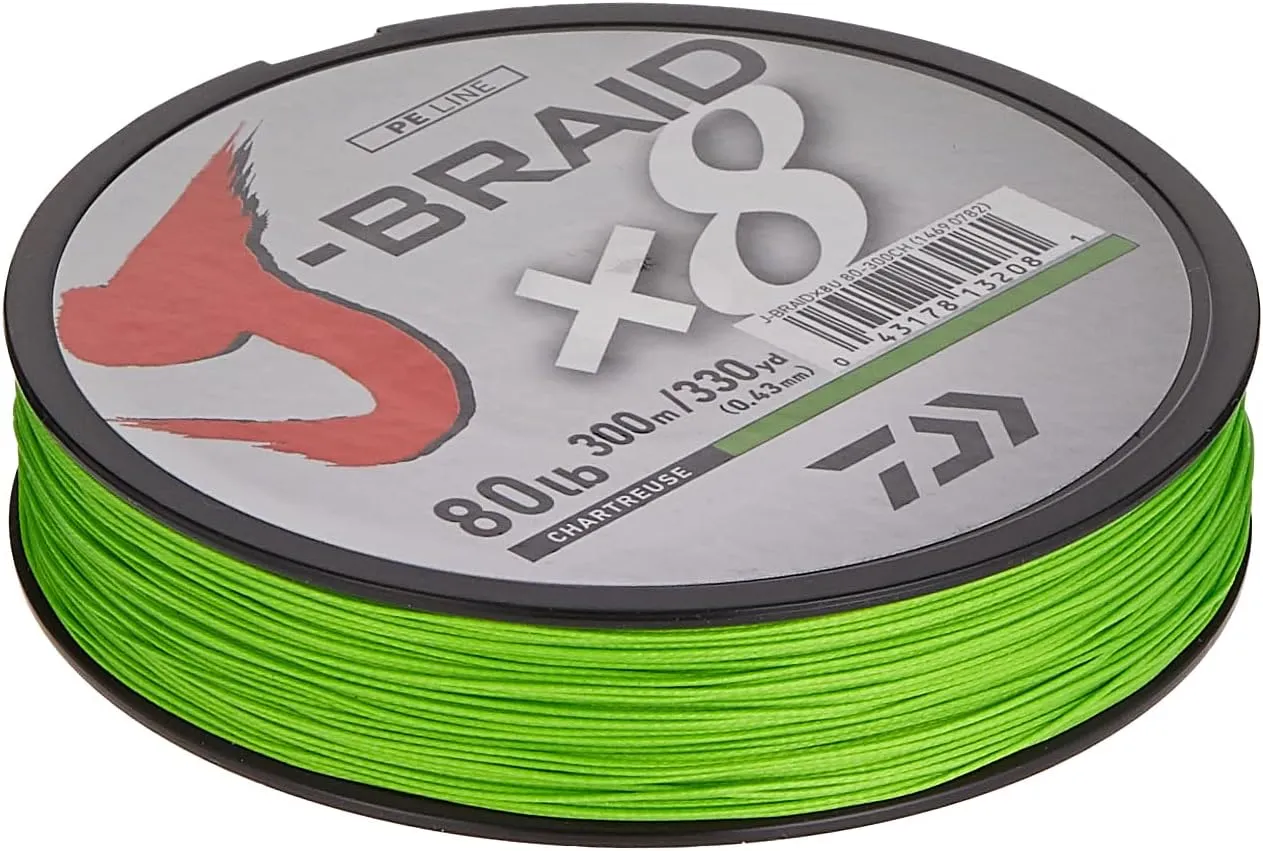 Daiwa J-Braid 300M 8-Strand Woven Round Braid Line