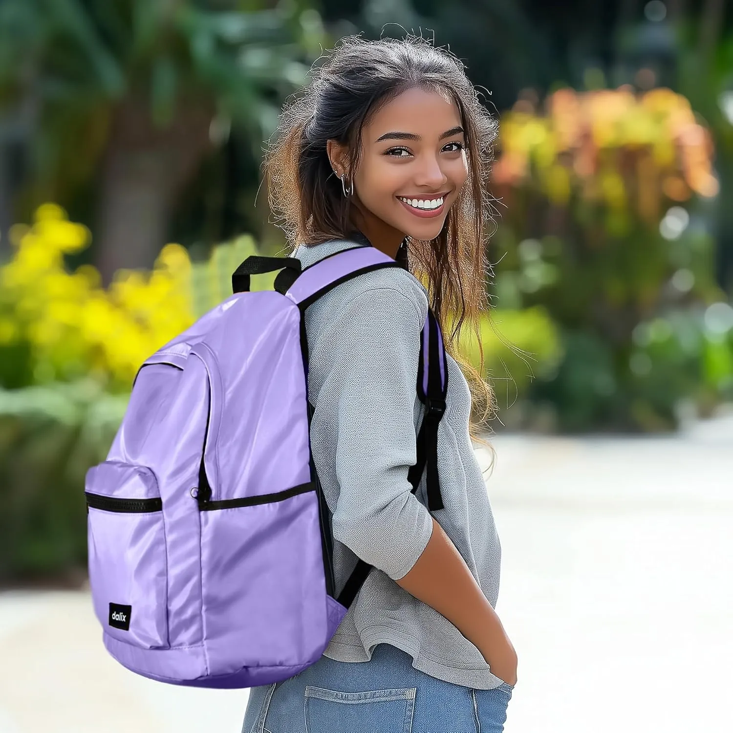 DALIX Classic Vibes Lavender Backpack for Travel Laptop Book Bag for Men Women