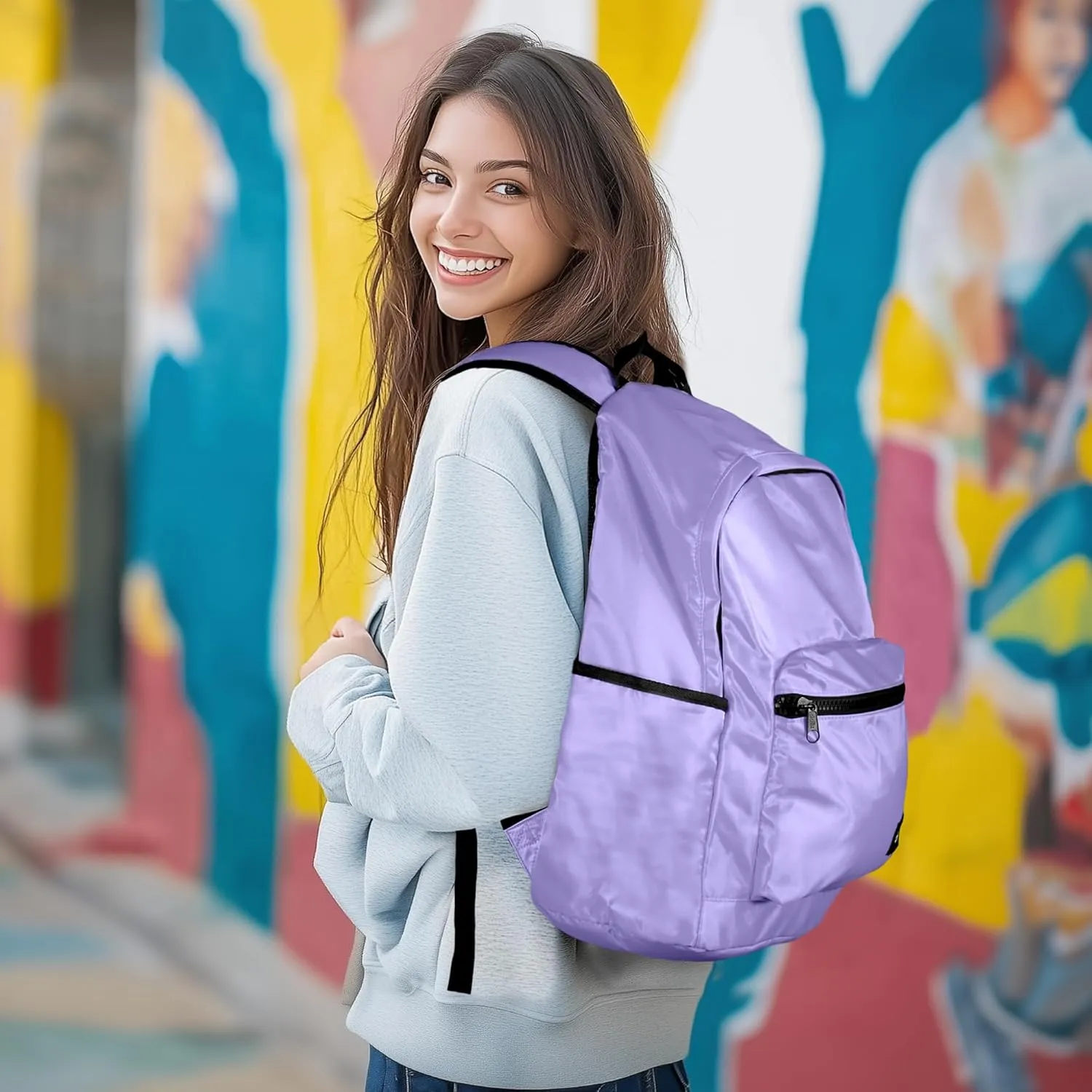 DALIX Classic Vibes Lavender Backpack for Travel Laptop Book Bag for Men Women