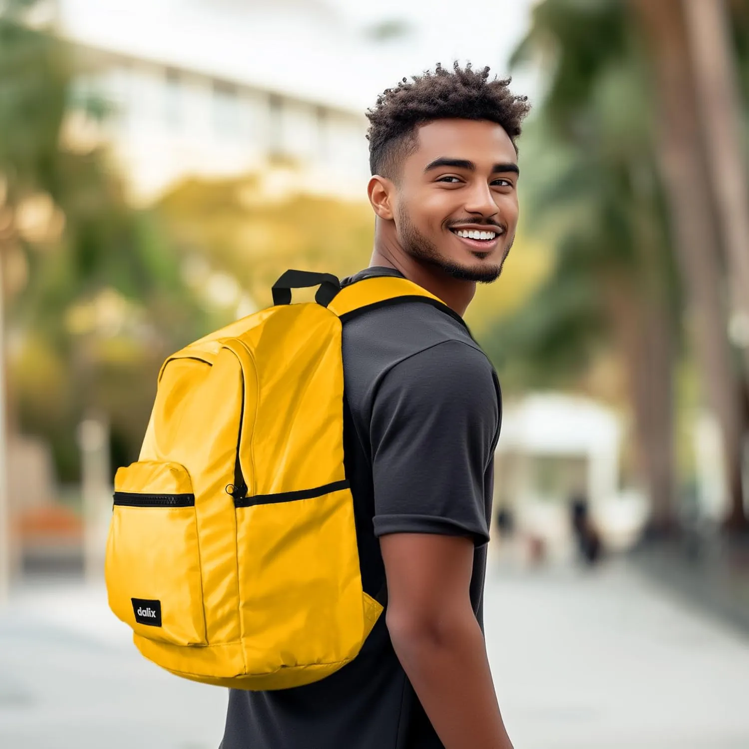DALIX Everyday Explorer Backpack in Gold for Travel Laptop Book Bag for Men Women