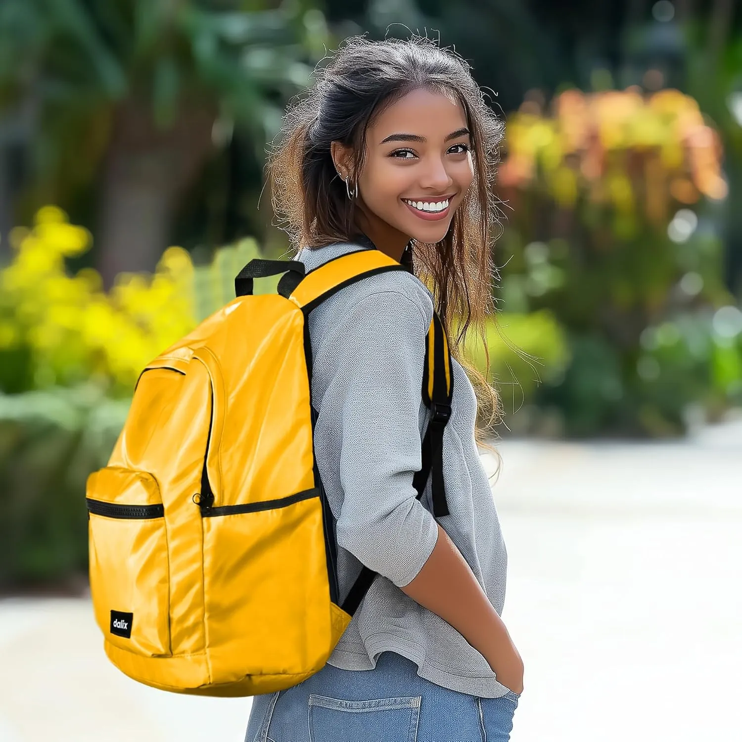 DALIX Everyday Explorer Backpack in Gold for Travel Laptop Book Bag for Men Women