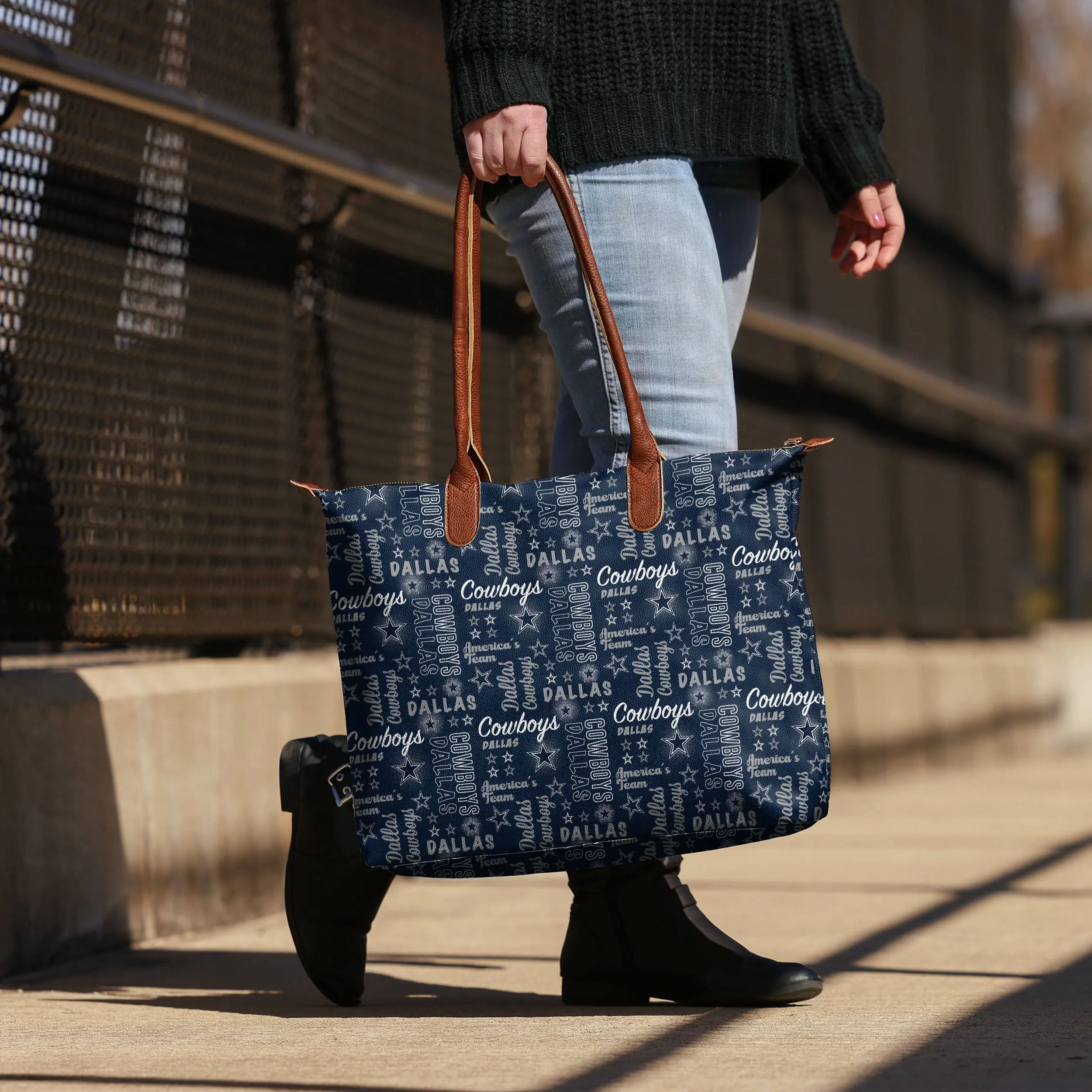 Dallas Cowboys Spirited Style Printed Collection Tote Bag