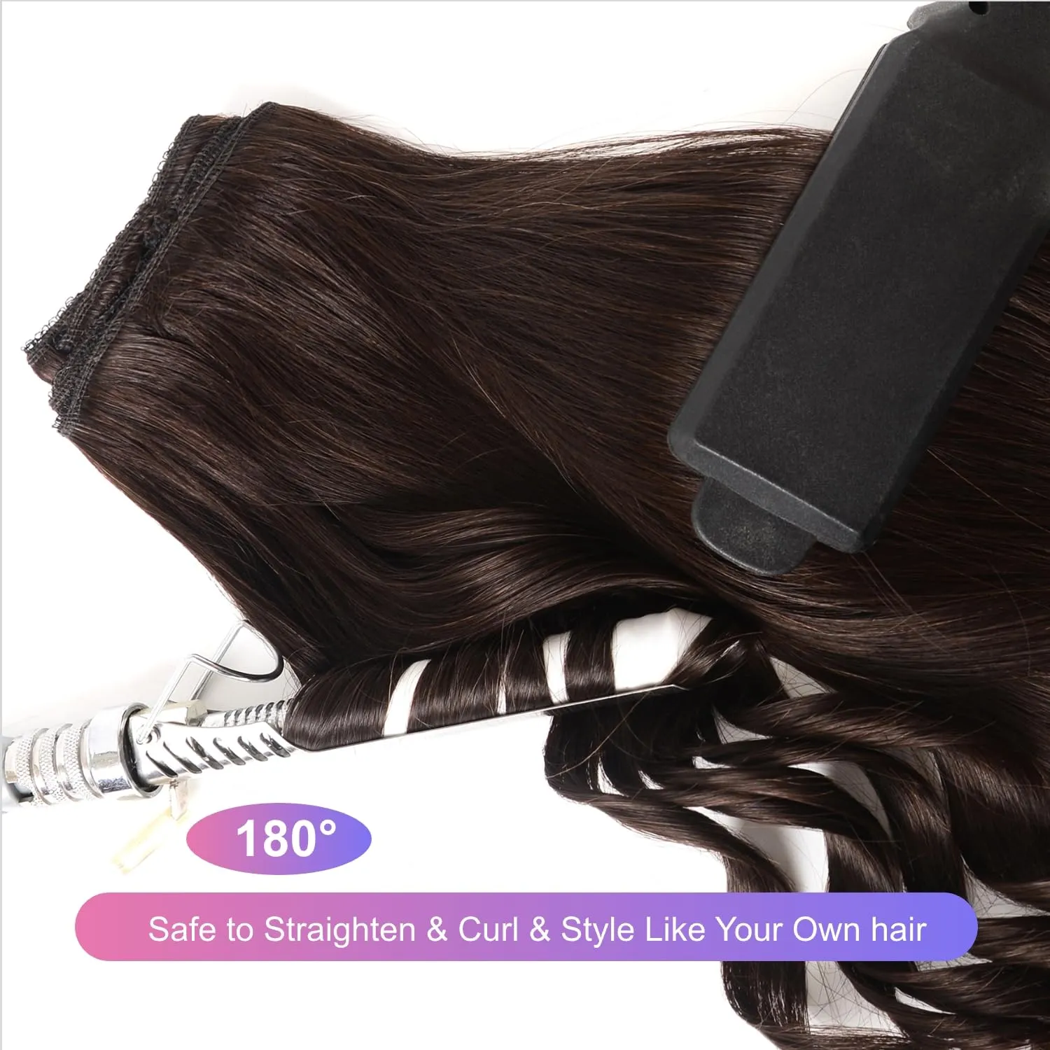 Dark Brown Clip in Hair Extensions, 18 Inch 100g/3.5oz, 2 Dark Brown Hair Extensions Real Human Hair, Invisible Seamless Remy Human Hair Clip Extensions for Women 8pcs Per Set with Double Weft