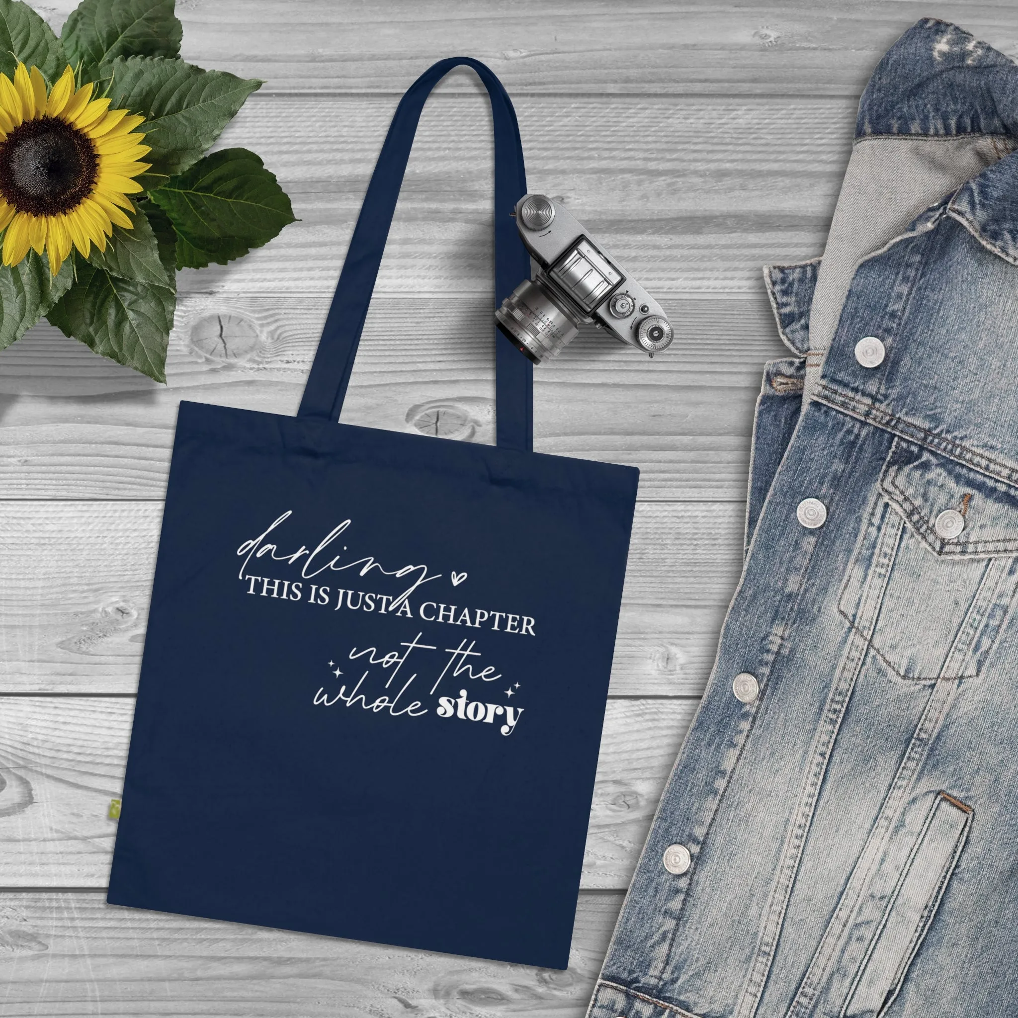 Darling This is Just a Chapter, Organic Tote (Colorful), Printed