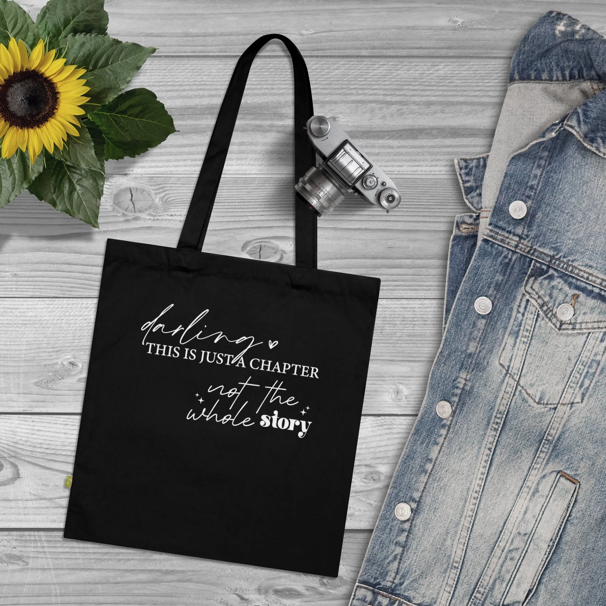 Darling This is Just a Chapter, Organic Tote (Colorful), Printed