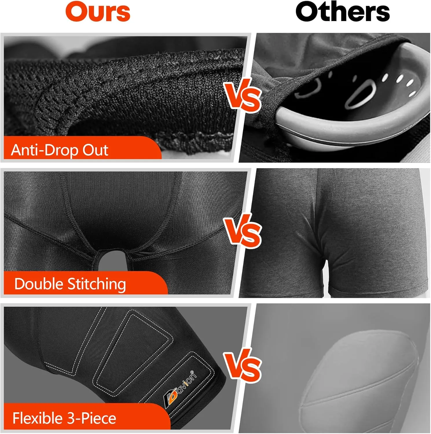 Davion 2 Packs Boys Baseball Sliding Padded Compression Shorts with 2 Athletic Cups Youth Underwear for Football, Lacrosse