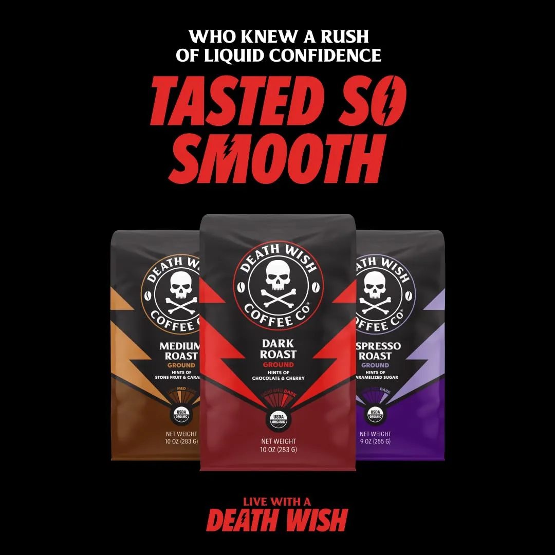 Death Wish Coffee, Medium Roast Single Serve Pods - USDA Organic Coffee (50 Count)
