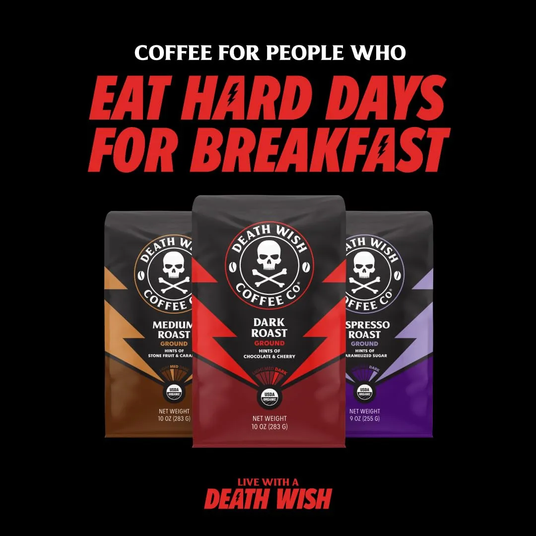 Death Wish Coffee, Medium Roast Single Serve Pods - USDA Organic Coffee (50 Count)