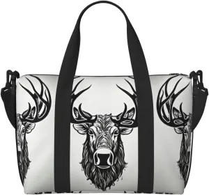 Deer Printingtravel Gym Bag For Tote Bag Carry On Luggage Sport Duffle
