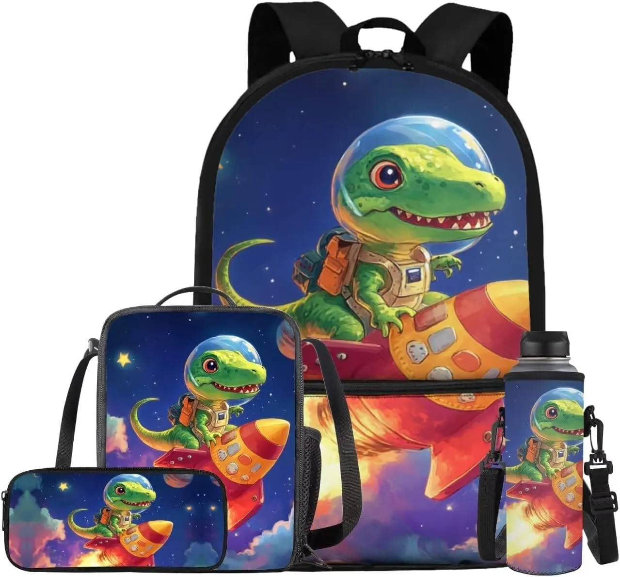 Dinosaur Backpack for Kids 5-7 Boys with Lunch Bag Lightweight Preschool School Bookbag Set, Large Capacity Kindergarten Backpack for Boys, Perfect Back to School Gifts for Students
