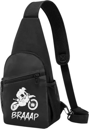 Dirt Bke Motocross American Flag Adjustable Fanny Pack Waist Bag For Travel Sports