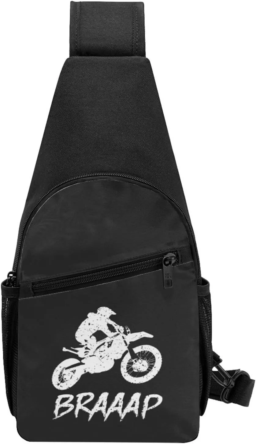Dirt Bke Motocross American Flag Adjustable Fanny Pack Waist Bag For Travel Sports