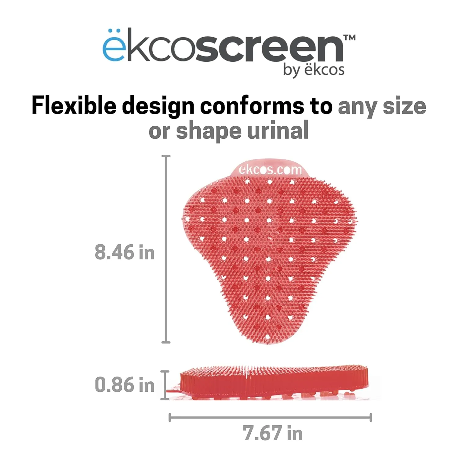 Diversey Ekcos Innovations EKS-10R-12 ekcoscreen 60 Day Premium Anti-Splash Urinal Screen, for Cleaner Restrooms with Melon Scent, Red (Pack of 12)